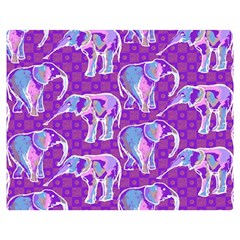 Cute Violet Elephants Pattern Double Sided Flano Blanket (medium)  by DanaeStudio