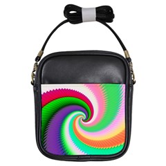 Colorful Spiral Dragon Scales   Girls Sling Bags by designworld65