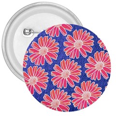 Pink Daisy Pattern 3  Buttons by DanaeStudio