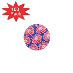 Pink Daisy Pattern 1  Mini Magnets (100 Pack)  by DanaeStudio