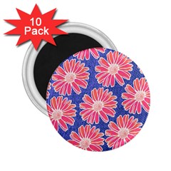 Pink Daisy Pattern 2 25  Magnets (10 Pack)  by DanaeStudio