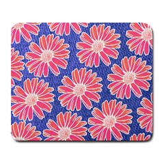 Pink Daisy Pattern Large Mousepads by DanaeStudio