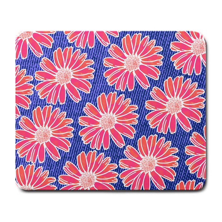 Pink Daisy Pattern Large Mousepads