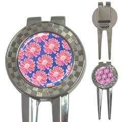 Pink Daisy Pattern 3-in-1 Golf Divots by DanaeStudio