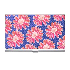 Pink Daisy Pattern Business Card Holders by DanaeStudio