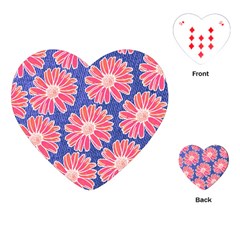 Pink Daisy Pattern Playing Cards (heart)  by DanaeStudio