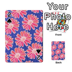 Pink Daisy Pattern Playing Cards 54 Designs  by DanaeStudio