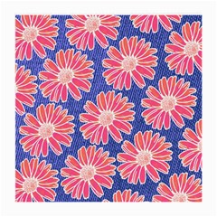 Pink Daisy Pattern Medium Glasses Cloth (2-side) by DanaeStudio