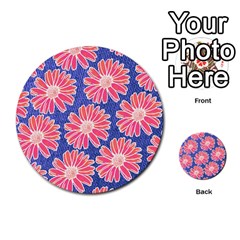 Pink Daisy Pattern Multi-purpose Cards (round)  by DanaeStudio