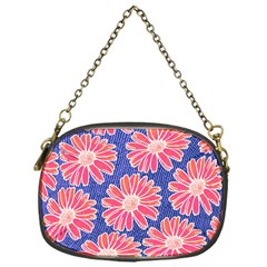 Pink Daisy Pattern Chain Purses (one Side)  by DanaeStudio