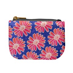 Pink Daisy Pattern Mini Coin Purses by DanaeStudio