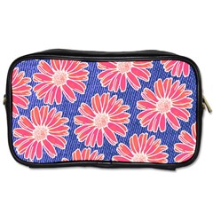 Pink Daisy Pattern Toiletries Bags by DanaeStudio