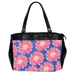 Pink Daisy Pattern Office Handbags (2 Sides)  by DanaeStudio