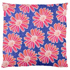 Pink Daisy Pattern Large Cushion Case (one Side) by DanaeStudio