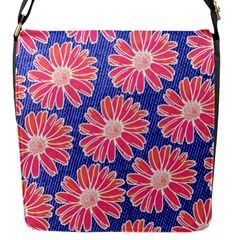 Pink Daisy Pattern Flap Messenger Bag (s) by DanaeStudio