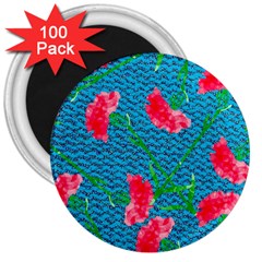 Carnations 3  Magnets (100 Pack)