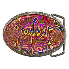 Abstract Shimmering Multicolor Swirly Belt Buckles by designworld65