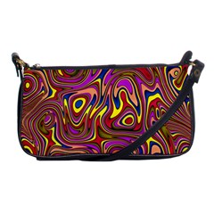 Abstract Shimmering Multicolor Swirly Shoulder Clutch Bags by designworld65