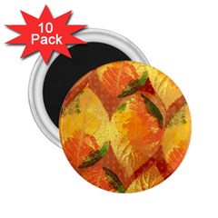 Fall Colors Leaves Pattern 2 25  Magnets (10 Pack)  by DanaeStudio