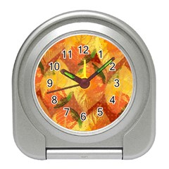 Fall Colors Leaves Pattern Travel Alarm Clocks by DanaeStudio