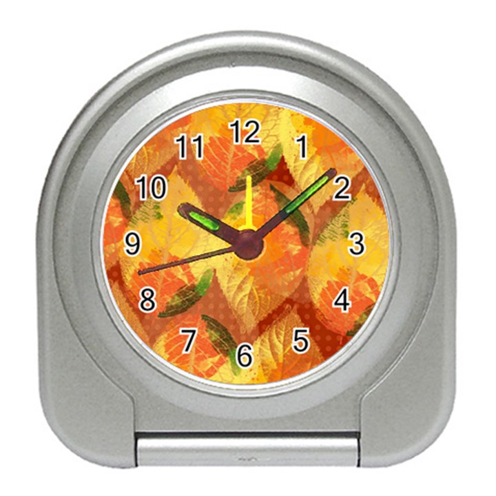 Fall Colors Leaves Pattern Travel Alarm Clocks