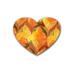 Fall Colors Leaves Pattern Heart Coaster (4 pack)  Front