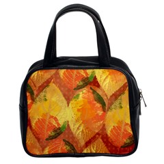 Fall Colors Leaves Pattern Classic Handbags (2 Sides) by DanaeStudio