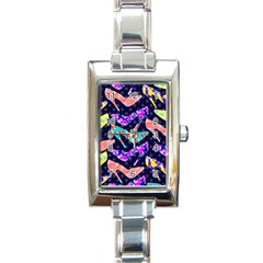 Colorful High Heels Pattern Rectangle Italian Charm Watch by DanaeStudio