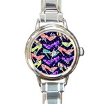 Colorful High Heels Pattern Round Italian Charm Watch Front