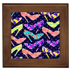 Colorful High Heels Pattern Framed Tiles by DanaeStudio