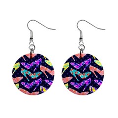 Colorful High Heels Pattern Mini Button Earrings