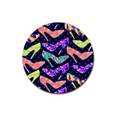 Colorful High Heels Pattern Rubber Coaster (round)  by DanaeStudio