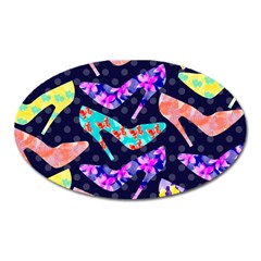 Colorful High Heels Pattern Oval Magnet by DanaeStudio