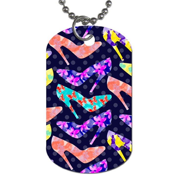 Colorful High Heels Pattern Dog Tag (One Side)