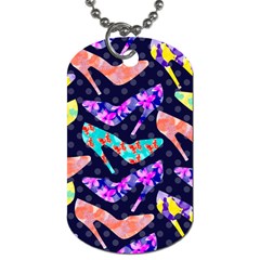 Colorful High Heels Pattern Dog Tag (Two Sides)