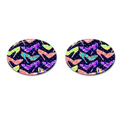 Colorful High Heels Pattern Cufflinks (Oval)