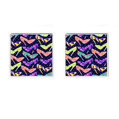 Colorful High Heels Pattern Cufflinks (Square)