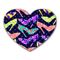 Colorful High Heels Pattern Heart Mousepads by DanaeStudio