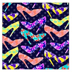 Colorful High Heels Pattern Large Satin Scarf (Square)