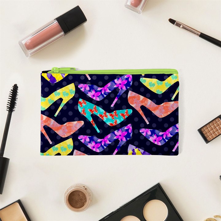 Colorful High Heels Pattern Cosmetic Bag (XS)