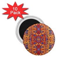 Oriental Watercolor Ornaments Kaleidoscope Mosaic 1 75  Magnets (10 Pack) 