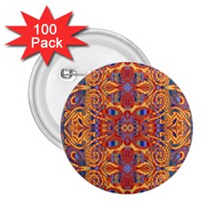 Oriental Watercolor Ornaments Kaleidoscope Mosaic 2 25  Buttons (100 Pack)  by EDDArt