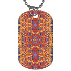 Oriental Watercolor Ornaments Kaleidoscope Mosaic Dog Tag (one Side) by EDDArt