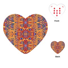 Oriental Watercolor Ornaments Kaleidoscope Mosaic Playing Cards (heart)  by EDDArt