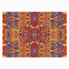 Oriental Watercolor Ornaments Kaleidoscope Mosaic Large Glasses Cloth by EDDArt