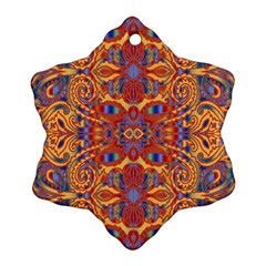 Oriental Watercolor Ornaments Kaleidoscope Mosaic Ornament (snowflake) 