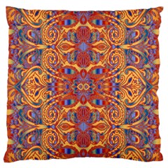 Oriental Watercolor Ornaments Kaleidoscope Mosaic Large Flano Cushion Case (two Sides) by EDDArt