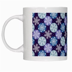 Snowflakes Pattern White Mugs