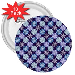 Snowflakes Pattern 3  Buttons (10 Pack)  by DanaeStudio