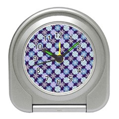 Snowflakes Pattern Travel Alarm Clocks by DanaeStudio